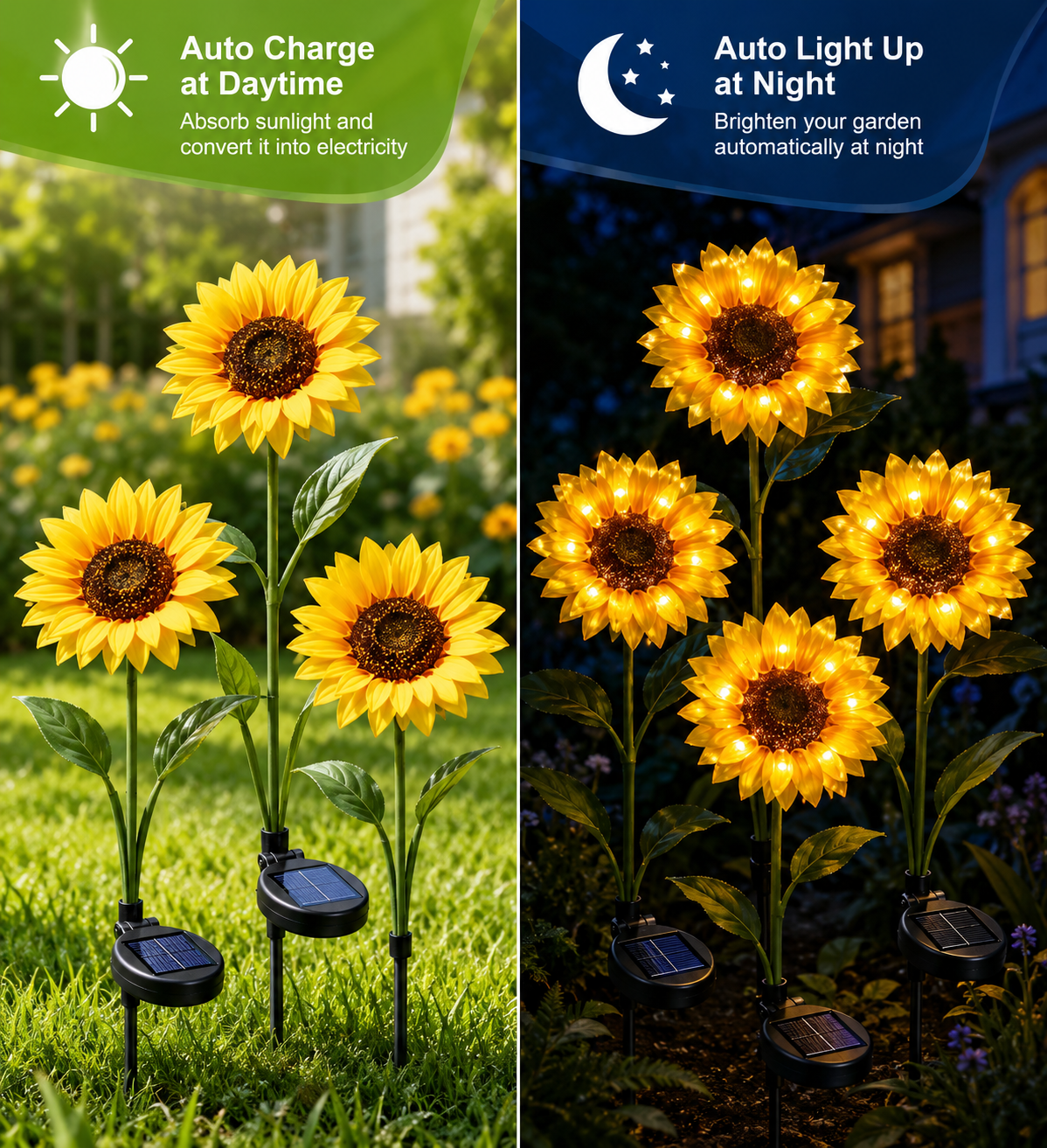 Solar Sunflower Rose Lamp