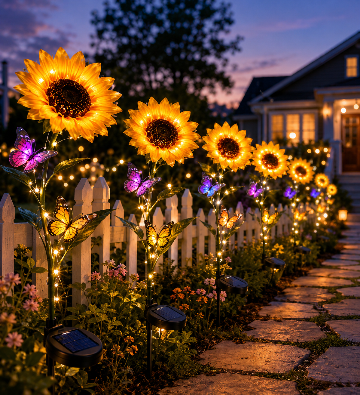 Solar Sunflower Rose Lamp