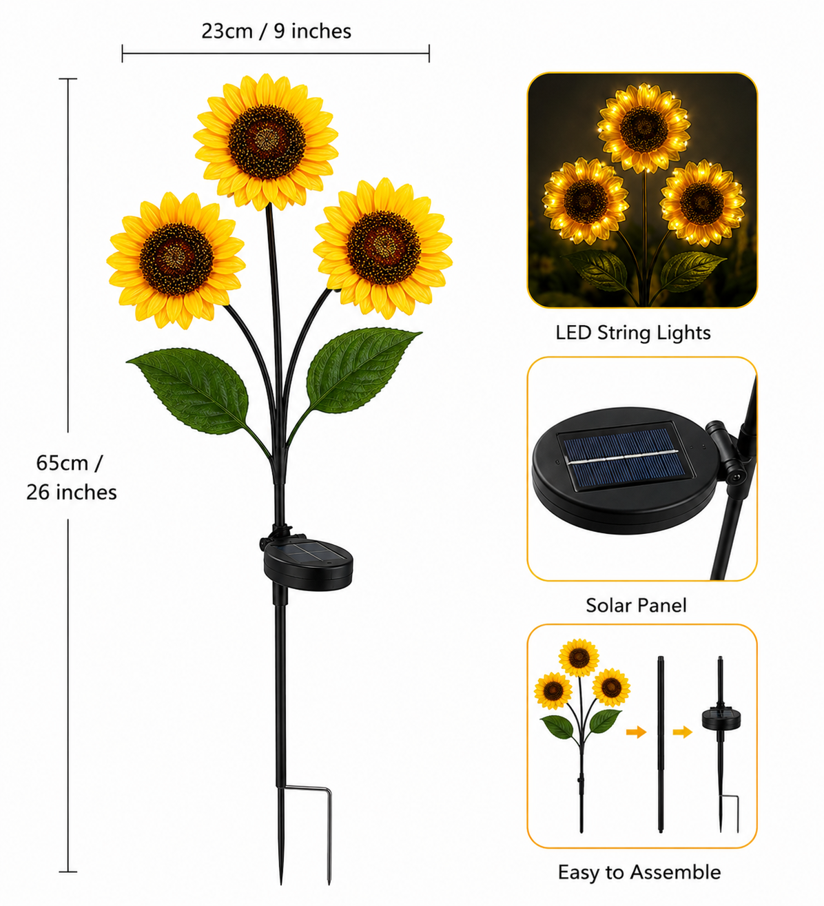 Solar Sunflower Rose Lamp